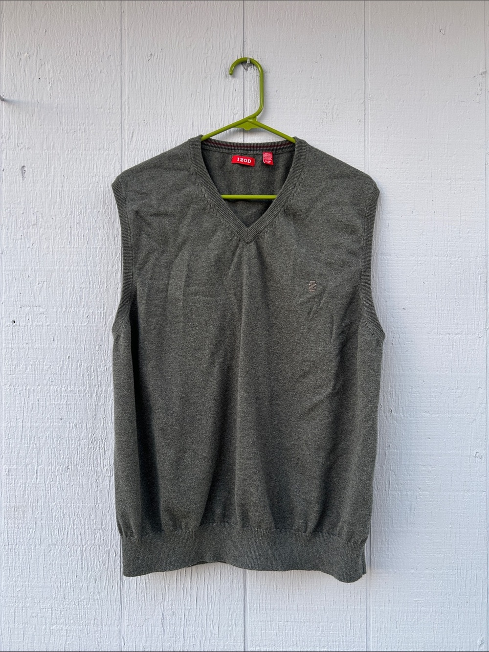 Izod Men's Charcoal V-Neck Sweater Vest